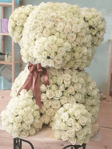 Angel White Rose Bear